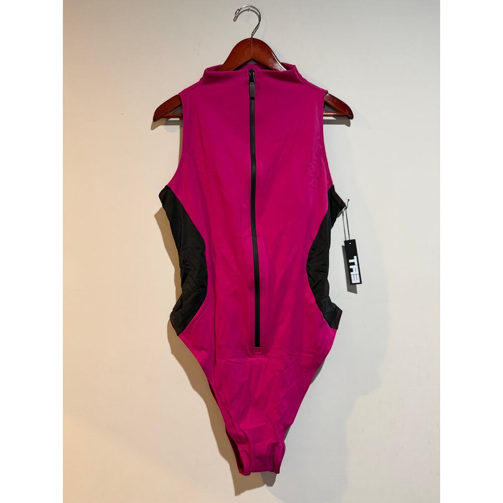 Ta3 Hicut Surfy Berry Pink One Piece Swimsuit Zippy Shapewear 3x EXTRA LONG NEW